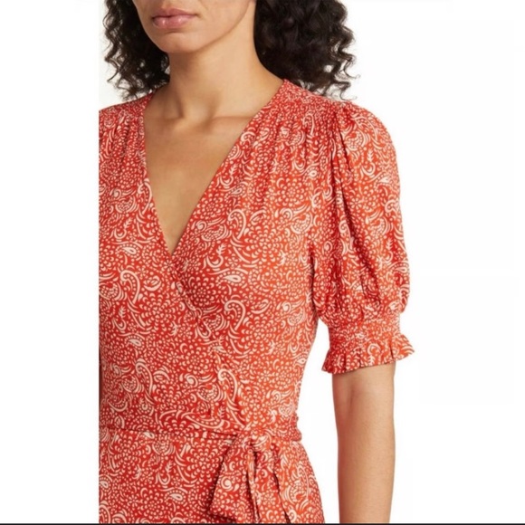 NWT Boden Vermilion Azure Pop Ruffle Jersey Dress Size 8 - Picture 3 of 8